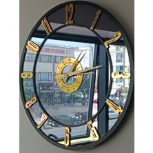 Yc Melonni Ayna Duvar Saati 50 cm Image Modern Salon Gold