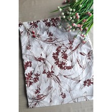 Emtory Home Bordo Çiçekli Ekmeklik - Askılı Büzgülü Keten Ekmek Torbası 50X40CM