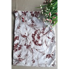 Emtory Home Bordo Çiçekli Ekmeklik - Askılı Büzgülü Keten Ekmek Torbası 50X40CM