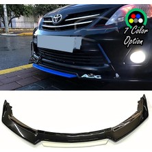 MKG Otomotiv Toyota Corolla 2015 - 2017 Beyaz Renkli Şeritli Dilli Ön Lip 4 Prç Parlak Siyah Abs
