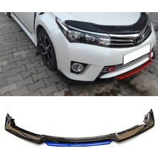 MKG Otomotiv Toyota Corolla 2009-2014 Mavi Renkli Şeritli Dilli Ön Lip 4 Prç Parlak Siyah Abs