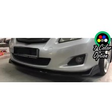 MKG Otomotiv Toyota Corolla 2009-2014 Mavi Renkli Şeritli Dilli Ön Lip 4 Prç Parlak Siyah Abs