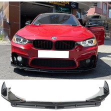 Bmw F30 F32 F36 M3 M4 Ön Lip Parlak Siyah 3 Prç Brabus Kırılmaya Dayanıklı Abs