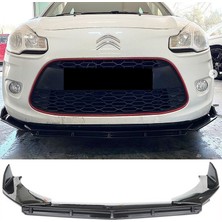 Citroen C3 Ön Lip Parlak Siyah 3 Prç Brabus Kırılmaya Dayanıklı Abs 2011 - 2015