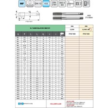 Fett M12X1,25 Pld DIN2181 Hss İnce Diş El Takım Kılavuzu 2'li Takım