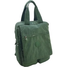 Baginn Klinkır Kumaş Kadın Sırt Çantası Kapaklı Çok Cepli Hafif Yağmur Geçirmez Kumaş