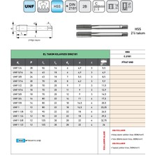 Fett Unf 1 -12 Pld DIN2181 Hss El Takım Kılavuzu 2'li Takım