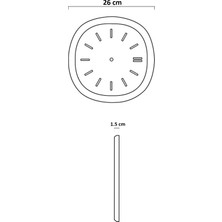 Apricity Dekoratif Renkli Kare Beton Duvar Saati 26 cm - Gri