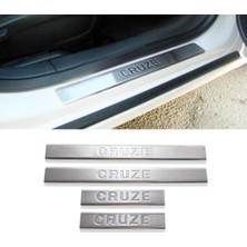 ZNZ Oto Aksesuar Chevrolet Cruze Sedan Krom Kapı Eşik Koruması 4 Parça 2009-2013 Arası Paslanmaz Çelik