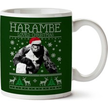 Harambe Loved Christmas Knit Iki Tarafı Baskılı Kupa Bardak