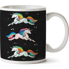 Art Hediye Gökkuşağı Unicorn Iki Tarafı Baskılı Kupa Bardak