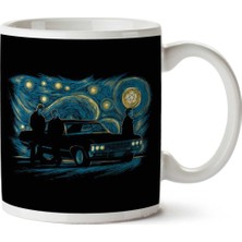 Supernatural Van Gogh Inspired Art Night Scene Iki Tarafı Baskılı Kupa Bardak