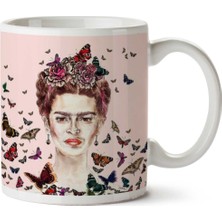 Frida Kahlo Uçuşan Kelebekler Iki Tarafı Baskılı Kupa Bardak