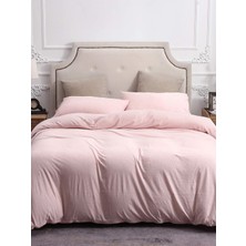 Caqqa Soft Pink Çift Kişilik Çarşafı Lastikli Pamuk Nevresim Takımı