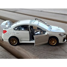 Top Rock Store Lisanslı Subaru Wrz Stı Çek Bırak Model Metal Araba (1:34) 43693D Beyaz