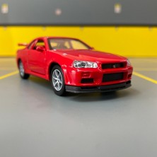 Top Rock Store Nissan Skyline Gt-R R34 1/36 Ölçek Diecast Metal Model Araba Oyunca Araba