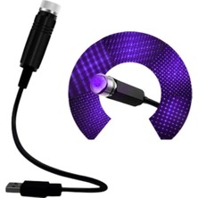 Depposite Araç Içi USB Li Aydınlatma Lazer Işık Mavi
