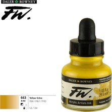 Daler Rowney Likit Akrilik Pistole Mürekkebi Fw Ink 29.5 ml 663 Yellow Ochre
