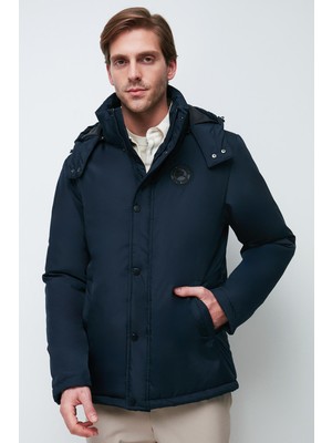 River Club Erkek  Çıkma Kapüşonlu Su ve Rüzgar Geçirmez Kışlık Mont & Kaban & Parka PA-163