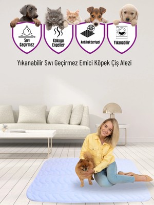 Vavey Kapitoneli Yıkanabilir Sıvı Geçirmez Emici Köpek Kedi Çiş Alezi 60X90 cm