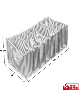 8 Gözlü Çekmece ve Dolap Içi Akordiyon Düzenleyici Organizer L Beden - 4'lü Paket