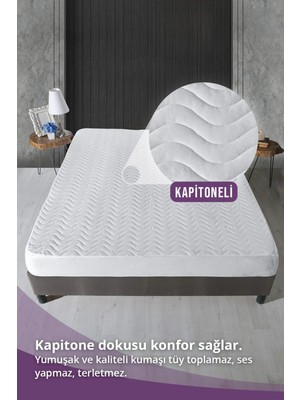 Vavey  Kapitoneli Fitted Su Sıvı Geçirmez Yatak Koruyucu Alez 70x140cm