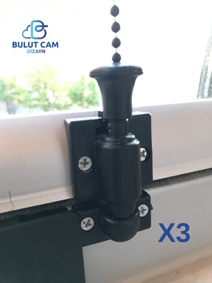 Bulut Dizayn 3AD. Cam Balkon Kilidi - Cam Balkon Emniyet Kilidi Siyah