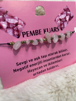 Peyker Moda Pembe Kuvars Bileklik