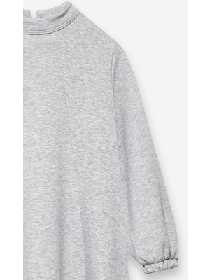 Praye Şardonlu Salaş Gri Sweat Elbise