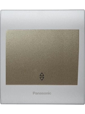 Panasonic Viko  Thea Blu Vavian Anahtar, Çerçeve Chrome Matt+Beyaz, Kapak Dore