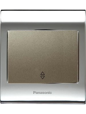 Panasonic Viko  Thea Blu Vavian Anahtar, Çerçeve Chrome+Beyaz, Kapak Dore