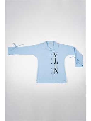 Adisia Kadın Mavi Mevsimlik Vltn Gömlek