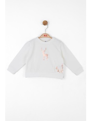 Nk Kids Kız Bebek Geyik Yılbaşı Temalı Sweat