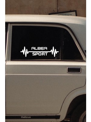 Hellove Fiat Albea Nabız Kalp Atışı Araç Ritim Oto Sticker 2 Adet Beyaz 20*7 cm