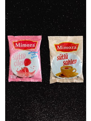 Sütlü Sahlep ve Sütlü Çilek Sıcak Toz İçecek Sütlü Sıcak İçecek Kış Çayı Çok Leziz 2 Adet 400 Gr.