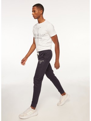 Fred Mello Lastikli Bel Slim Fit Lacivert Erkek Eşofman Altı FM23W02PF