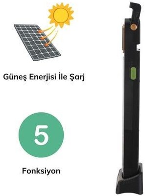 Ofüm 5 Fonksiyonlu Güneş Enerjisi Ile Şarj Olabilen 48 Ledli Işıldak,aydınlatma PR-3838