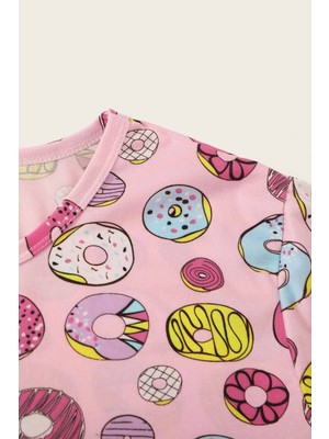 Merry See Kısa Kollu Alt Uzun Donut Baskılı Pijama Takımı