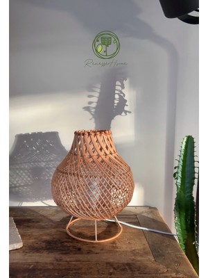 Renesse Home Ruwa El Yapımı Rattan  Abajur & Masa Lambası