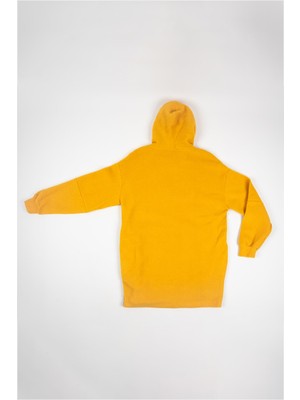 Adisia Kadın Sarı Yazılı Polar Sweatshirt