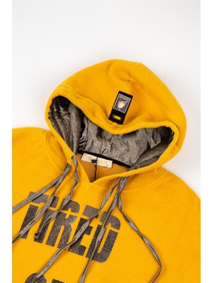 Adisia Kadın Sarı Yazılı Polar Sweatshirt