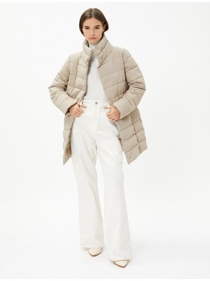 Koton Şişme Mont Dik Yaka Çıtçıtlı Relax Fit