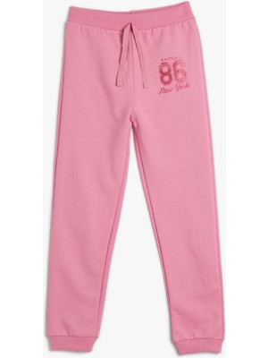 Koton Jogger Eşofman Altı Beli Bağlamalı Sim Baskı Detaylı