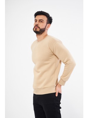 Vera Moda Tarz Erkek Sweatshirt Toprak - 3 Iplik Şardonlu Uzun Kollu T-Shirt