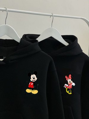 Swozz Mickey Mouse Baskılı Sevgili Kombini 2 Adet Sweatshirt