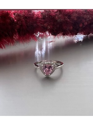 Zeta Jewel Pembe Taşlı Kalp Yüzük