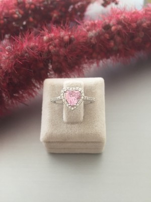 Zeta Jewel Pembe Taşlı Kalp Yüzük