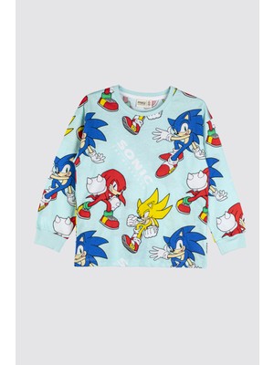 Zuzunga The Hedgehog Super Sonic Desenli  Pamuk Çocuk Pijama Takımı