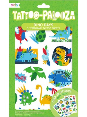 Ooly   Ooly Tattoo Palooza Geçici Dövme Seti - Dino Days