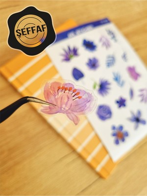 Sweet Twins - Şeffaf Floral & Leaf Temalı Laptop Notebook Telefon Tablet Ajanda Sticker Seti